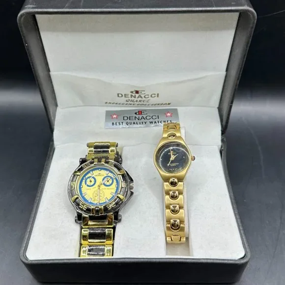 Denacci Accessories Denacci Quartz Watches Mens Woman Set